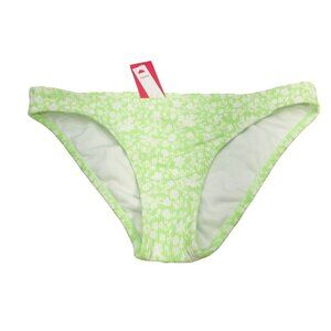 Xhilaration Women's Size Medium 4-6 Cheeky Bikini Swim Bottom Lime Green Floral